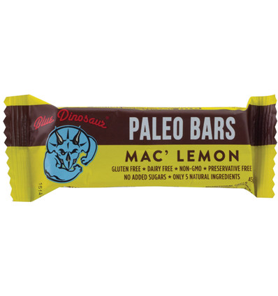 Blue Dinosaur Paleo Bar Mac Lemon 45g x 12