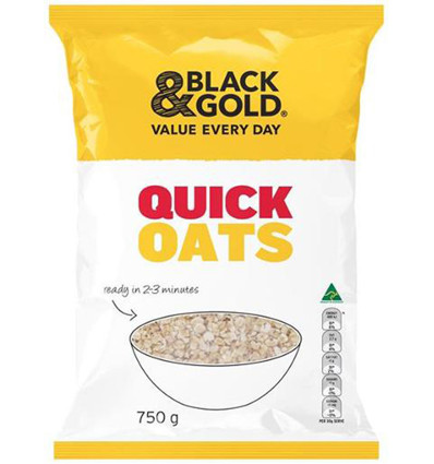Black & Gold Quick Cooking Oats 750gm x 1