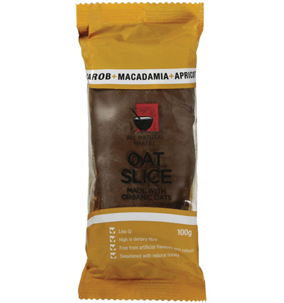 Oat Slice Carob Macadamia Apricot 100g x 14 