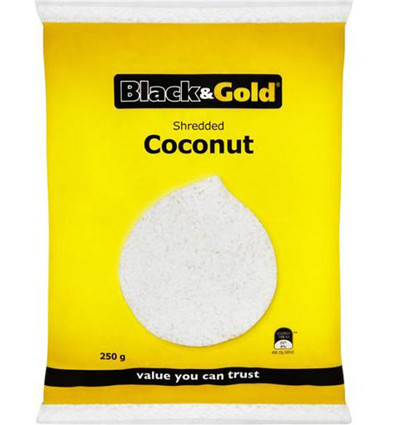 Black & Gold Shredded Coconut 250g x 1