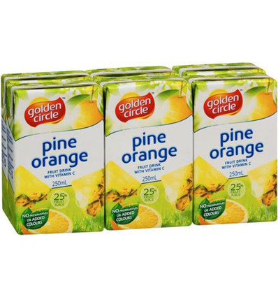 Golden Circle Pineapple Orange Juice 6 Pack 6x250ml