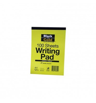 Black & Gold Writing Pad A5 21mm X 15mm 1 Sheets 1ea x 10