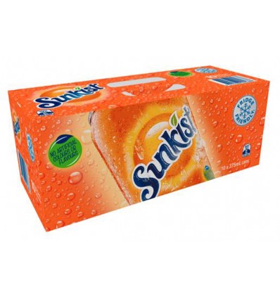 Sunkist Orange Soft Drink 10x375m x 1