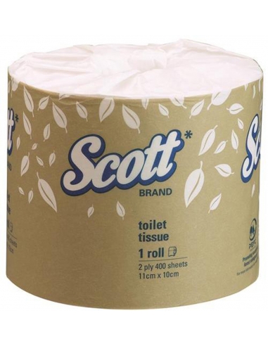 Scott White 2ply toiletpapier 400 vellen x 48