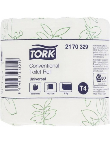 Tork常规卫生纸卷1ply 850 Packh x 48