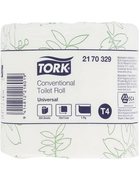Tork Conventional Toilet Roll 1ply 850 Packh x 48
