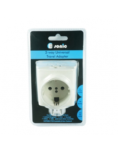 2 Way Universal Travel Adapter x 1