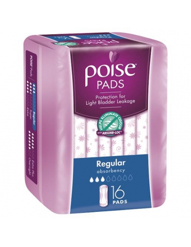 Poise Regular Adultcare Pads 16 Pack