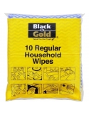 Black & Gold Regular Household Wipes 6cm X 3cm 10 Pack x 6