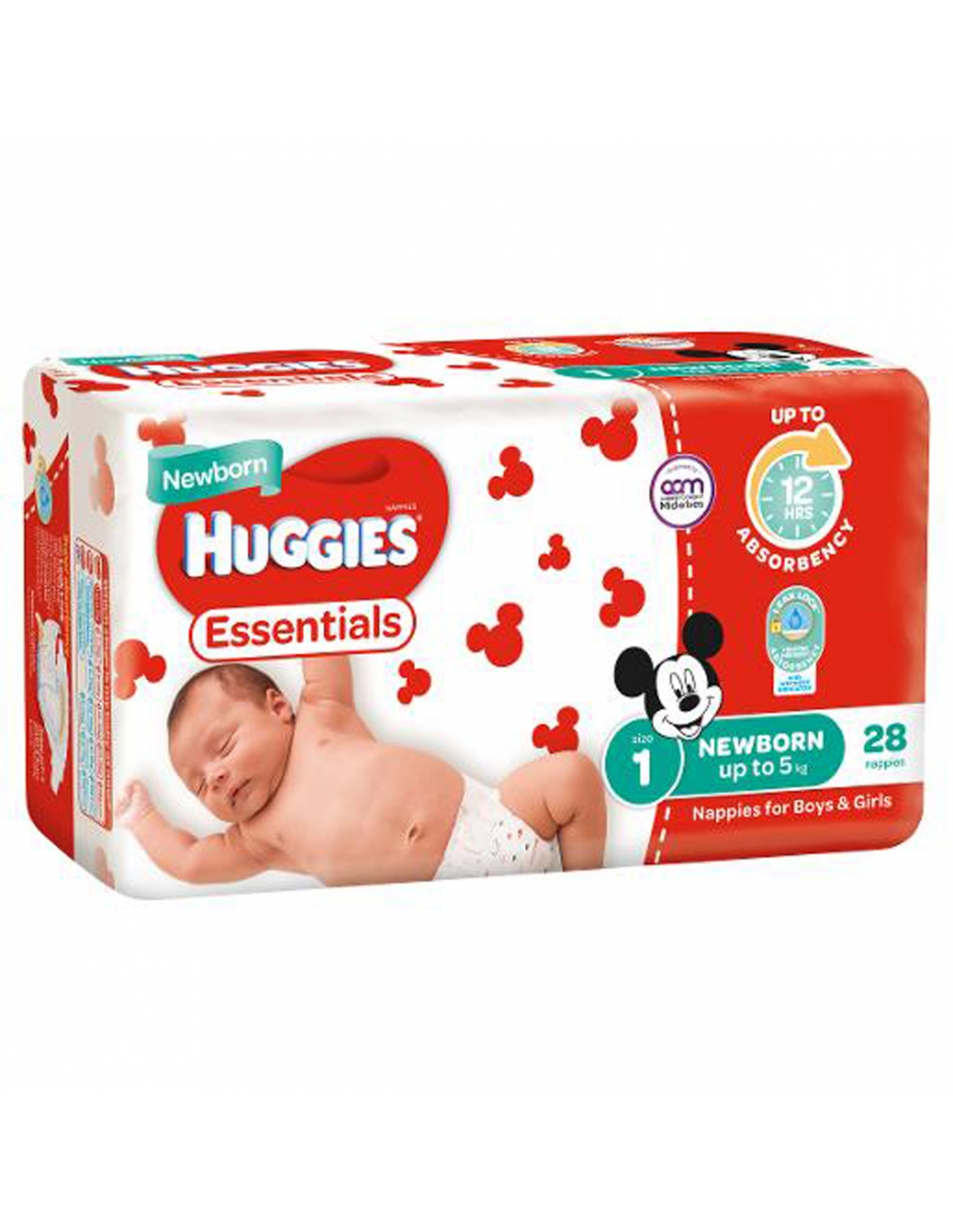 Huggies Essentials Newborn Size 1 Nappies 28 Pack x 1