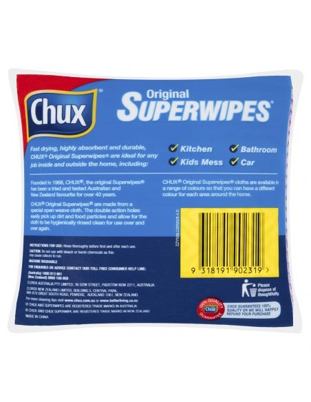 Chux Super Wipes Reg 20's x 1
