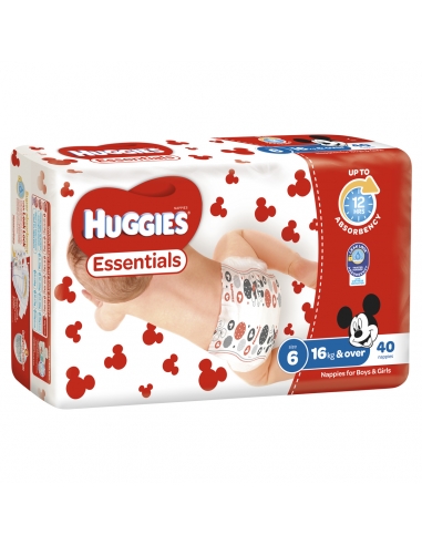 Huggies Essentials Junior Size 6 Nappies 40 Pack x 1