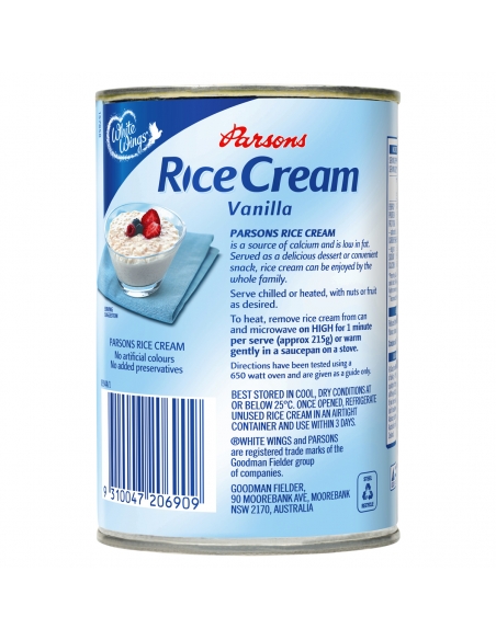 Parsons Vanilla Rice Cream 430gm x 1