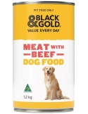 Black & Gold Wet Dog Food Meat With Beef 1.2kg x 1