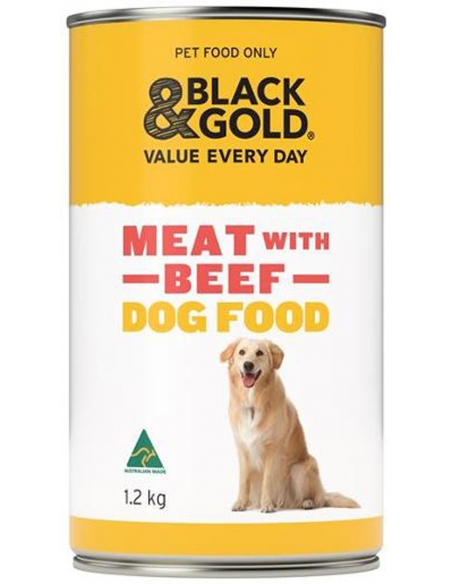 Schwarz und Gold nasses Hundefutter Fleisch mit Rindfleisch 1,2 kg