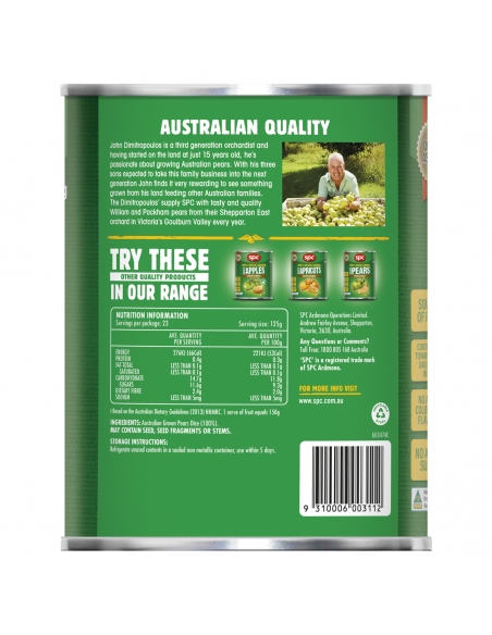 Spc Baker Choice Pear Slice 2.95kg x 1