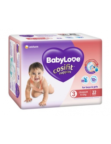 Babylove Cosifit Crawler Convenience Nappies 22パックx 4