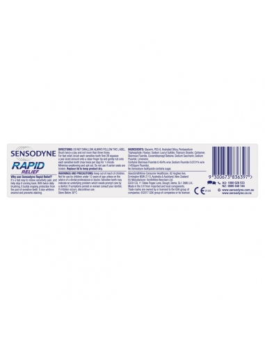 Sensodyne Rapid Relief Toothpaste 100gm x 12