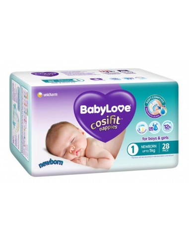 Babylove Cosifit Newborn Convenience Nappies 28 Pack x 4