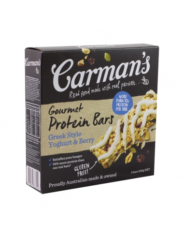 Paquete de 6 barritas de proteínas de yogur y bayas de Carmans