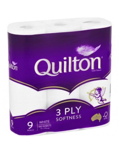 Quilton Classic White 3ply Toilet Tissue 9 Pack x 1