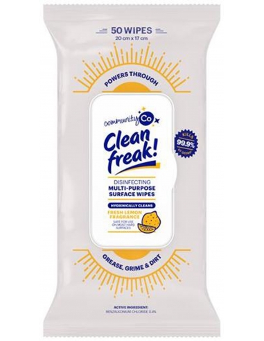 Community Co Clean Freak多用途消毒清洁湿巾50包x 12