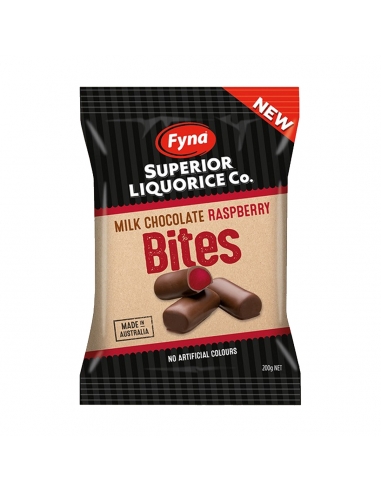 Fyna Milk Chocolate Raspberry Bites 200g x 12