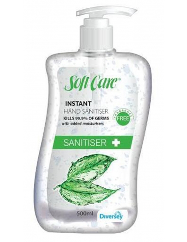 Soft Care Fragrance Free Hand Sanitiser 500ml x 1