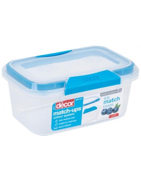 Decor Oblong Container With Clip Lids 1l x 6