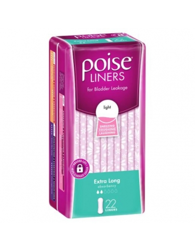 Poise Extra Long Liners 22 Pack x 6