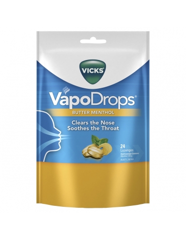 Vicks Vapodrops Butter Menthol 24 Pack x 4