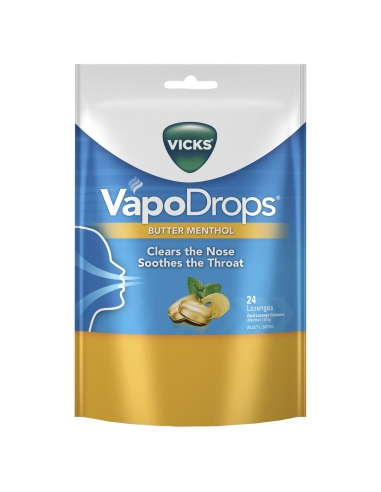 Vicks Vapodrops Mantequilla Mentol 24 Pack x 4