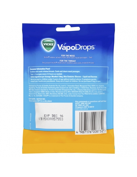 Vicks Vapodrops黄油薄荷醇24包x 4