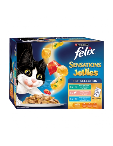 Félix Sensaciones Jellías Selección de peces 85g 12 Pack