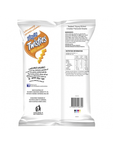 Twisties Zickzack Wicked Cheddar 125g