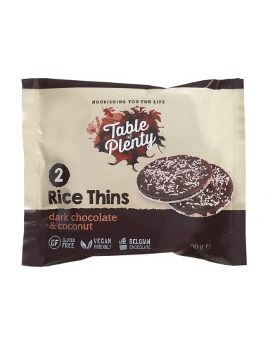 Tisch von reichlich dunkler Schokolade und Coco-Reis Thins 30g x 10