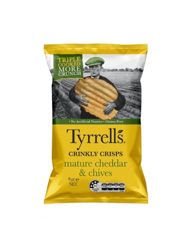 Cheddar y Chives de Tyrrell 45G x 18