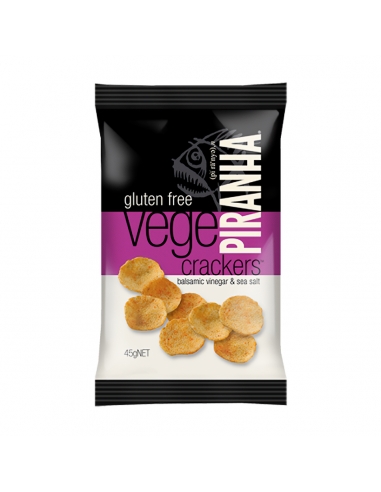 Piranha Vege Crackers Balsamic Vinegar & Sea Salt 45g x 24