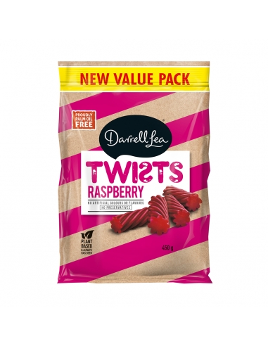 Darrell Lea Raspberry Twists 450g x 10