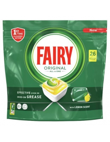 Fairy Lemon Tutto in una tavolette per lavastoviglie 26 Pack x 5