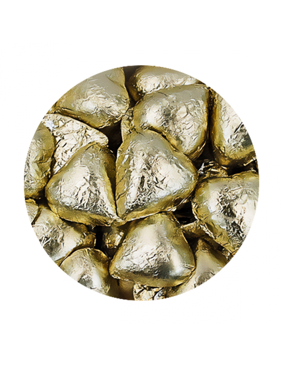 Chocolate Hearts Gold Foil 1kg x 1