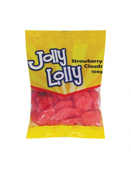 Jolly Lolly Chmurki Truskawkowe 100g x 20