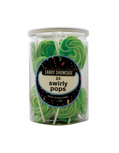 Swirly Lollipop Green & White 12g x 24
