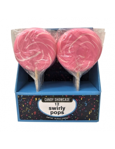 Lollipops swirly rosa y blanco 50 g x 10