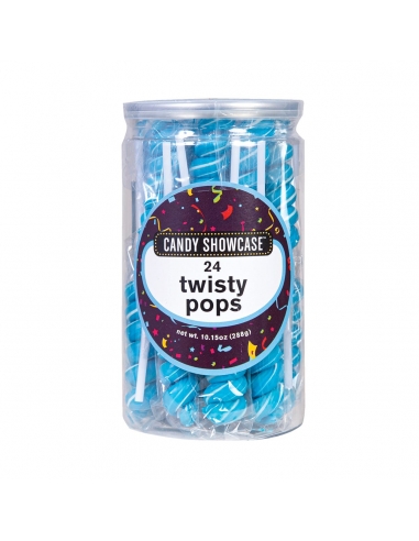 Lolliland twisty pops bleu blanc 12g x 24