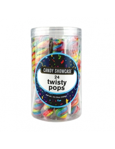 Candy Showcase Twisty Pops Rainbow 12G x 24