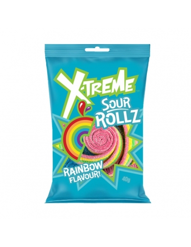 xtreme Sour Rollz Rainbow 40g x 24
