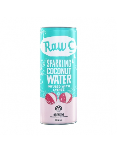 Raw C Sparkling Coconut Acqua infusa con litchi 325 ml x 12