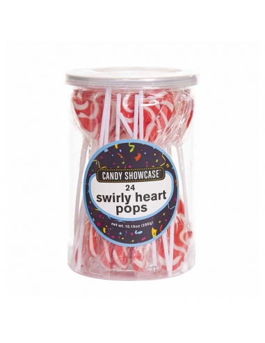 Lollilir swirly coeur lollipop rouge 12g x 24