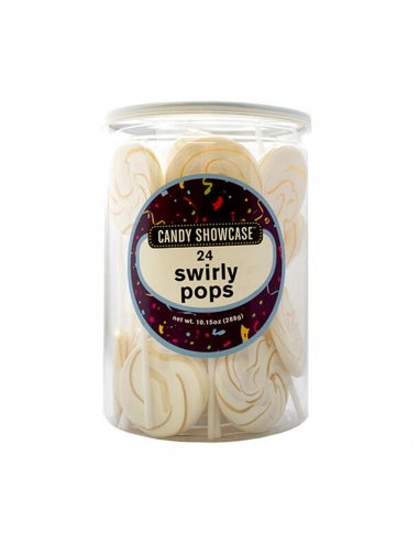 Candy Showcase Swirly Lollipop White 12g x 24